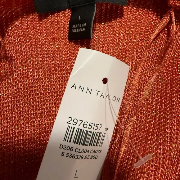 Ann Taylor Terracotta Open-Front Cardigan – Size (L) NWT🍁🍂✨ - Picture 2 of 6